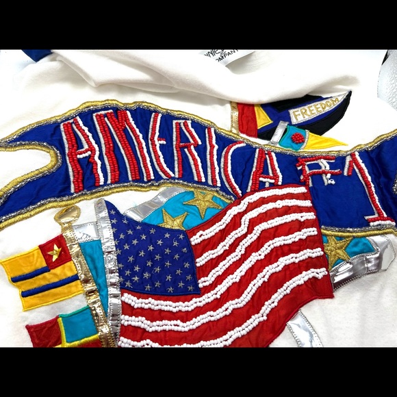 1987 Vintage Appliquéd Bonnie Boerer & Co. America Freedom #1 Yacht Top LARGE - Picture 7 of 13